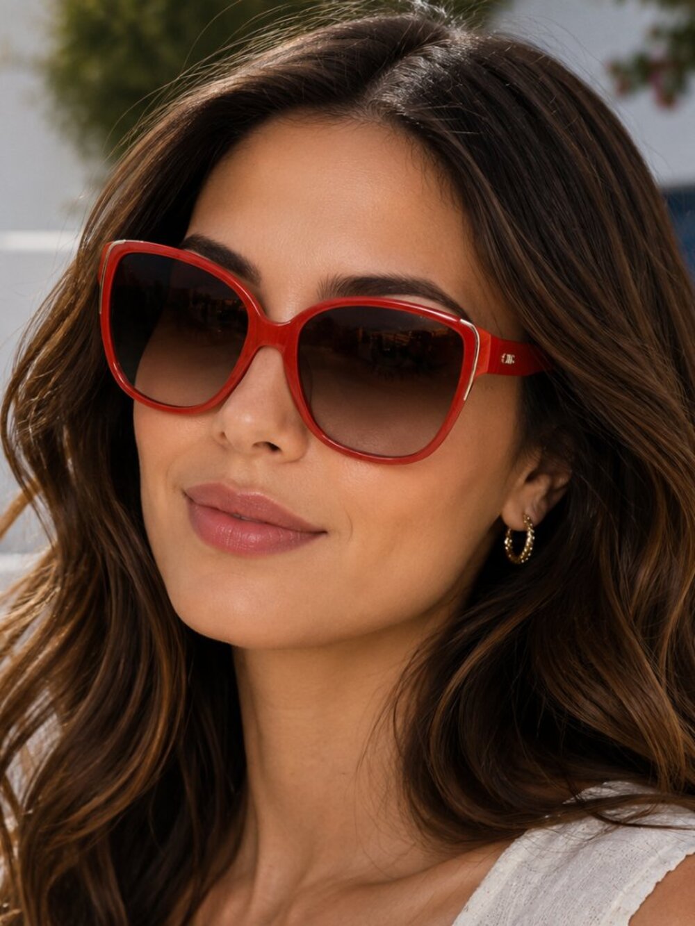 ❤️ Chloé Red Oversized Cat-Eye Sunglasses – Authentic